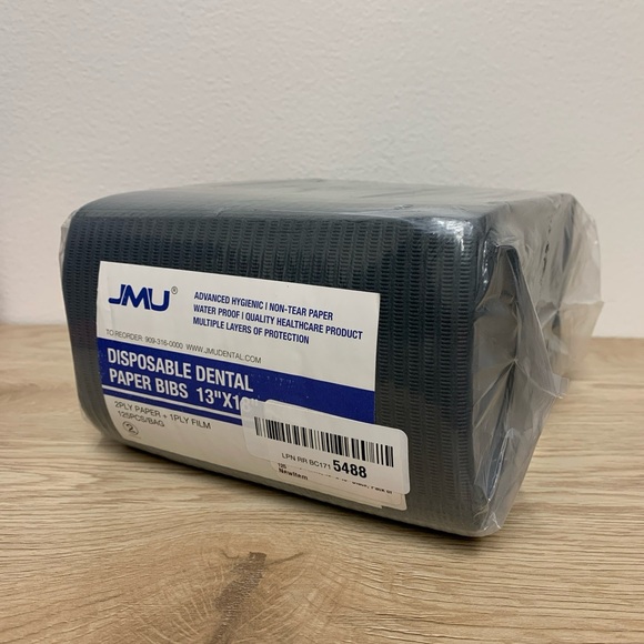 JMU Other - JMU Disposable Paper Bibs‎ 13x18 Black 3-Ply 125 Pieces Dental Tattoo Waterproof